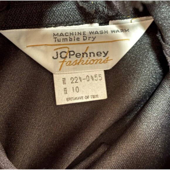 VINTAGE JCPENNEY LACE LONG SLEEVE NIGHTGOWN ROBE SHEER SIZE 10 BLACK ZIPPER - Picture 8 of 10